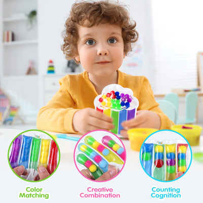 2 PCS Color Sorting Sensory Toys for Toddlers: Quiet Calming Travel Roadtrip Toys for Kids - Color Matching Game for Preschool Learning Activities - Classroom Prizes Toddlers Travel Essentials