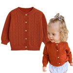 Simplee kids Baby Girl Thin Sweater Solid Cardigans Baby Girls Long Sleeve Coat Cardigan for Fall 3-6 Months
