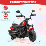 Costzon Toddler Motorcycle, 6V Battery Powered Electric Motorcycle with Detachable Training Wheels, Soft Start, Headlights & Music, Kids Motorcycle Ride on Toy for Toddlers Boys Girls 18+ Months (Red)