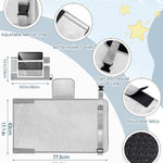 Toddler Airplane Bed, Toddler Travel Bed Airplane Seat Extender for Kids, Plane Tray Cover with Built-in Holder, Baby Travel Essentials for Flying, Portable Plane Footrest for Kids Grey