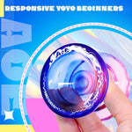 Responsive Yoyo for Kids Beginners, Professional Yoyo AOE for Finger Spin Tricks, Dual Purpose Yo-yo with Unresponsive Bearing for Adults+10 Strings+Bearing Removal Tool+Storage Bag