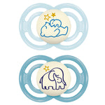 MAM Perfect Night Baby Pacifier, Patented Nipple, Glows in The Dark, 2 Pack, 6-16 Months, Boy