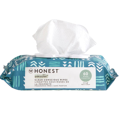 Pack of Honest Company wipes with a white background