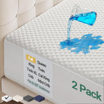 OhGeni 100% Waterproof Mattress Protector, Queen Size Mattress Pad, Fits 6"-20" Mattresses with Deep Pocket, Cooling, Breathable Fitted Sheets, Soft Bed Cover, Noiseless, Machine Washable