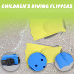 Kids Flippers 1 Pair 4.7x7.3in EVA & PVC Diving/Swimming Flippers with Adjustable Strap Portable Replacement Kids Swim Fins for Summer AdventureKids