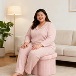 HUAYUANDA Boucle Storage Ottoman Cube, 13.8" Flower-Shaped Footstool with Storage, Soft Faux Teddy Fur, Footrest Stool for Living Room Dorm Bedroom, Valentine's Day Gifts for Women Girls-Pink