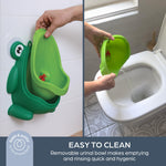 Dreambaby Pee-Pod Toilet Training Urinal - Frog Squatty Potty with Removable Bowl & Spinning Target - Portable Toddler Urinal Toilet Training Solution for Boys - Green