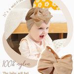 doboi 6PCS Baby Girl Headbands - Ribbon Bow Nylon Hair Accessories for Infants, Newborns, and Toddlers