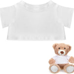 Bear Tee Shirt Fit 14-18inch Bear Clothes Stuffed Animal Clothes Basic Stuffed Dolls Shirt, White
