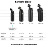 Fanhaw 20 Oz Kids Insulated Stainless Steel Water Bottle with Straw Lid, Leakproof & Anti-Dust Everyday Use Bottle for School, Women & Men, Back to School Essentials (Black)