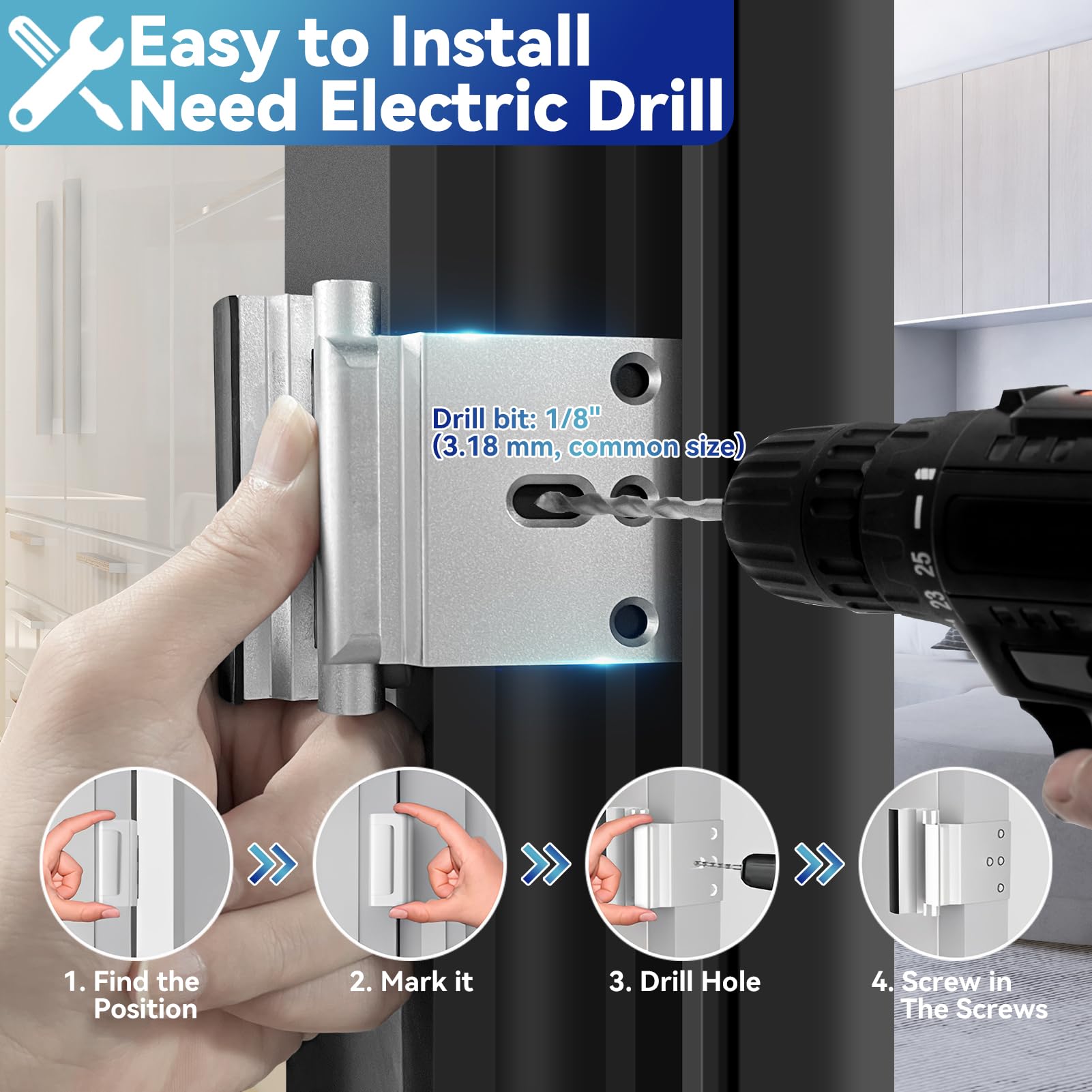Door Reinforcement Lock Withstands 800lbs of Force - - Door Locks ...