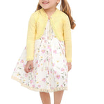 Lilax Baby Girls' Knit Long Sleeve Button Closure Bolero Cardigan Shrug (3-6 Months, Yellow)