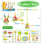 Powza 5 in 1 Musical Jump Toys, Ring Toss Game Stomping Launch Rocket Launcher for Kids, Obstacle Avoidance & Jump Squat Toy Games Remote Control Outdoor & Indoor Toys for Ages 4-8 8-13