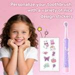 JTF Kids Electric Toothbrush, 5 Gentle Modes with Smart Timer for Ages 3-12