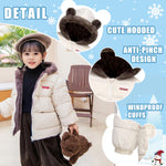 flower frail Infant Baby Bear Winter Snowsuit Hooded Jacket Warm Fleece Coat Windproof Outerwear for Toddler Boys Girls White 12-18M