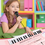 M SANMERSEN Kids Keyboard Piano 37 Keys Early Learning Instrument with Microphone Toy for 3 4 5 6 Girls Boys Birthday Valentines