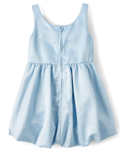The Children's Place,Girls,Sleeveless Dressy Bubble Hem DressSatin Blue,4