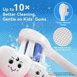 SEAGO Kids Electric Toothbrush, Pressure Sensor, Rechargeable, 8 Heads