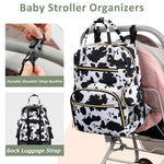 Pritent Diaper Bag Backpack,Baby Essentials Diapers Bag with Pacifier Case,Multipurpose Stylish Large Capacity Travel Backpack for Baby Girl/Boy(M-Cow Print)