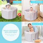 Hantaiwan Inflatable Baby Bath Seat for Sitting Up XL, Inflatable Soft Tub for 24-36 Months, Anti - Collision with Temperature Sensing, Portable Toddler Bath Support for Home & Travel