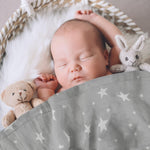 Soarwg Kids Baby Blanket Unisex Newborn, Super Soft Nursery Minky Blankets with Muslin Cotton for Boys Girls, Toddler Baby Nursery Bed Blanket Shower Gifts, 30 x 40 Inch