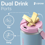 CAROTE 3-Pack Insulated Stainless Steel Water Bottles with Upgraded Leakproof Tech, Car Holder Fit & Scratch-Resistant, 32/32/40 oz Travel Straw Tumblers Set for Home/Car/Outdoor (Macaron)