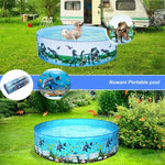 Play Pool for Kids Plastic Outdoor Swimming Pool Non-inflatable Folding Round Water Pool Children Snapset Swimming Pool(8FT (244CM x 38CM),Dinosaur)