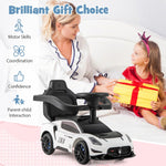 Costzon Push Car for Toddlers, 3 in 1 Licensed Maserati Stroller Sliding Walking Car with Handle, Guardrail, Under Seat Storage, Horn & Music, Foot to Floor Kids Ride On Toys for Boys Girls (White)