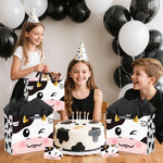 Innovoscape Cow Gift Bag for Kids Boys Girls Baby Shower Cow Print Birthday Gift Bag with Wrapping Paper Card Large Farm Animal Gifts Bag for Baby Shower Birthday Decorations Party Favors Supplies