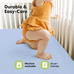 KeaBabies 2-Pack Baby Crib Sheets for Boys, Girls - 52x28 Viscose Derived from Bamboo Toddler Bed Sheets Neutral, Fitted Crib Mattress Cover for Standard Baby Bedding, Soft & Cozy (Blue Flax)