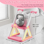 Rabb 1st Potty Training Toilet Seat with Steps, 2-in-1 Toddler Toilet Seat for Boys Girls with Splash Guard Soft Anti-Slip Pad,Bright Pink