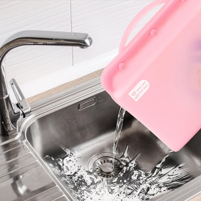Silicone Microwave Steam Sterilizer Bag for Baby Bottles, Reusable Sterilizing Bag for Pump Parts and Toddler Accessories, Easy to Use Sterilizer Bags Perfect for Home and Travel, Pink (1PC)