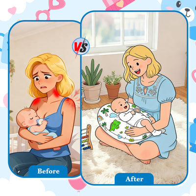 LLCJYYCY Nursing Pillow – Ergonomic Breastfeeding & Bottle Feeding Support, Standard Size, Breathable with Washable Cover, Hypoallergenic, Ideal for Tummy Time and Sitting Support