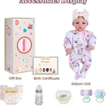BABESIDE 18-Inch Reborn Baby Doll Girl – Realistic Lifelike Bebe Reborn de Silicona with Bunny Outfit, Magnetic Pacifier, Bottle, Diaper & Birth Certificate, Real Life Baby Dolls Gift for Kids