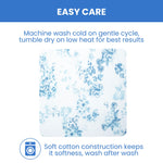 Delta Children Fitted Crib Sheets for Girls and Boys - 100% Organic Cotton Crib Sheet for Standard Crib and Toddler Mattresses - 28x52 Inch - GOTS Certified (Pack of 3), Blue Botanicals