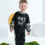 Kucnuzki Baby Toddler Boy Clothes 2T Boys Clothes Long Sleeve Letter Print Hoodies+Long Camo Pants Cute Little Boy Clothes Fall Winter Boys Clothes 2T 3T