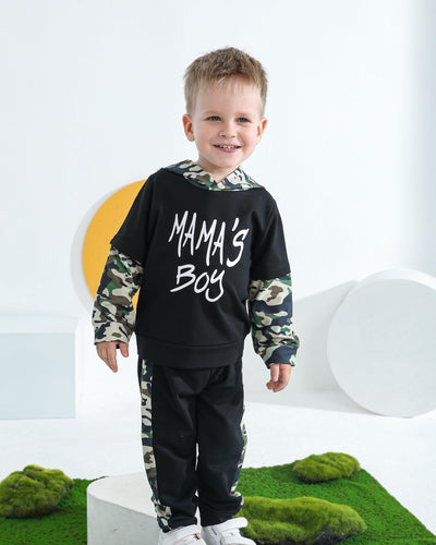 Kucnuzki Baby Toddler Boy Clothes 2T Boys Clothes Long Sleeve Letter Print Hoodies+Long Camo Pants Cute Little Boy Clothes Fall Winter Boys Clothes 2T 3T