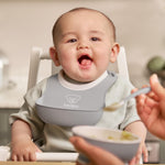 BabyBjörn Baby Feeding Set, 3 pcs, Gray Includes Baby Plate, Baby Fork, Baby Spoon, and Baby Cup Dishwasher Safe Toddler Feeding Set for self-Feeding or Baby-led weaning