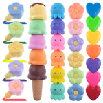 Baowindy 4 Pack Mini Highlighters Pens, Cute Colorful Highlighters Pastel Highlighter Set, Stackable Markers for Writing Graffiti Office Supplies (Octopus, Heart, Flower, Ice Cream)