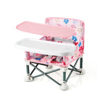 PandaEar Portable Baby Seat Travel| Compact Fold with Straps for Indoor/Outdoor Use| Great for Camping, Beach, Lawn |Toddlers, Kids, Boys, Girls (with Placemat, Pink)