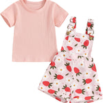 fhutpw Toddler Baby Girls Summer Outfits Daisy Ruffle Short Sleeve T-Shirts Tops Floral Shorts 2Pcs Clothes Set 6M-4T
