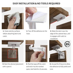 5 Pack Upgraded Invisible Baby Proofing Cabinet Latch Locks - Pabesim Child Proof Cupboard Drawers Latches - Adhesive Easy Installation