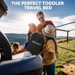Abdtech Inflatable Toddler Travel Bed - 60 Inches Portable Toddler Air Mattress with Four Safety Sides - High-Speed Pump and Carry Bag - Comfortable Mattress & Easy to Inflate and Deflate - Black