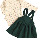Kucnuzki Newborn Baby Girl Clothes Toddler Long Sleeve Ruffle Romper Top Infant Skirt Set Little Girl Overall Dress