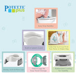 Kalencom Potette Plus 2-in-1 Travel Potty and Trainer Seat - Dual-Purpose Potty Training Toilet Seat - Portable Potty for Toddler Travel - With Durable, Lock-In Legs and Splash Guard - Pastel Pink