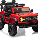 24V Ride on Toys for Big Kids, Licensed Ford Bronco Raptor 2 Seater Ride on Cars with Remote Control, Ride on Truck w/ 4-Wheeler Suspension, 3 Speeds, Led Lights, Bluetooth (24V, Pink)