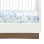 Delta Children Fitted Crib Sheets for Girls and Boys - 100% Organic Cotton Crib Sheet for Standard Crib and Toddler Mattresses - 28x52 Inch - GOTS Certified (Pack of 2), Blue Botanicals