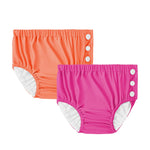 2PCS Reusable Swim Diapers - Toddler Baby Swim Diaper Washable Snap Pool Swimming Diaper Soft and Silky Waterproof Diapers for Swimming Lessons Boys and Girls