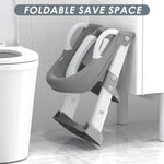 Zieyeen Potty Training Seat with Step Stool Ladder, Toddler Potty Training Toilet for Boys Kids, Potty Chair Adjustable Potty Seat for Toilet with Anti-Slip Wide Steps Splash Guard Safety Handles