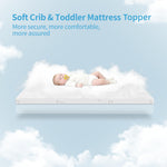 SJEUQOP Crib Mattress Topper 2" x 27.5" x 52", High Density Foam Breathable Baby and Toddler Mattress Topper with Waterproof Removable and Washable Cover, Fits Standard Cribs and Toddler Beds